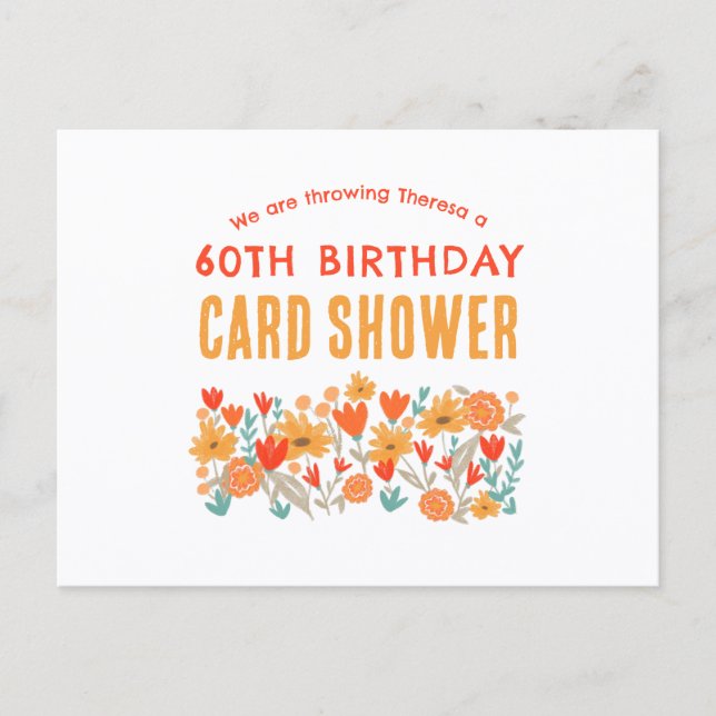 Wildflower Shower by Mail Birthday Card Shower (Front)