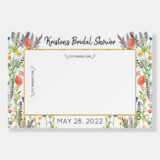 Wildflower Shower Photo Prop Frame Foamboard Foam Board (Front)