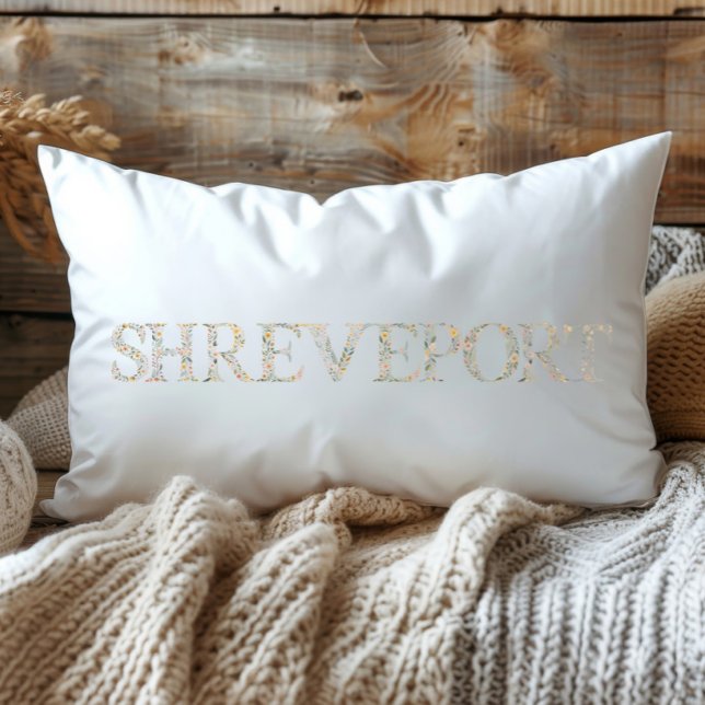 Wildflower Shreveport Louisiana State Lumbar Pillow (Creator Uploaded)