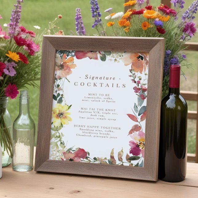 Wildflower Signature Cocktail Menu Poster (Creator Uploaded)