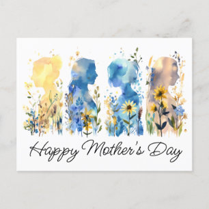 Wildflower Silhouette Mother's Day Postcard
