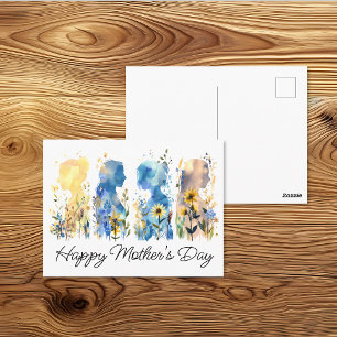 Wildflower Silhouette Mother's Day Postcard