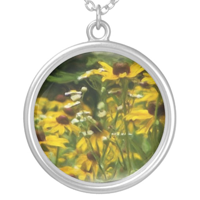 wildflower silver plated necklace (Front)