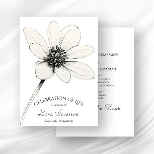 Wildflower Sketch Celebration of Life Invitation