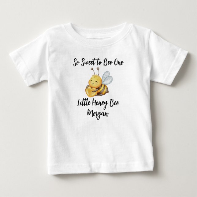 Wildflower So Sweet Bee One 1st Bee Day Birthday Baby T-Shirt (Front)