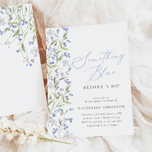 Wildflower Something Blue Bridal Shower Invitation