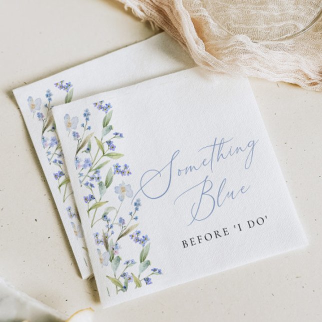 Wildflower Something Blue Bridal Shower Napkins (Creator Uploaded)