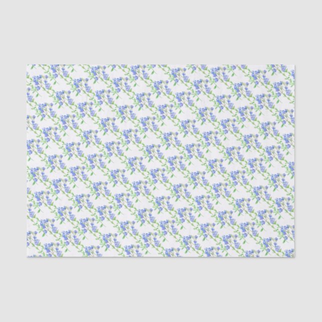 Wildflower speedwell blue green white tissue paper (Front)