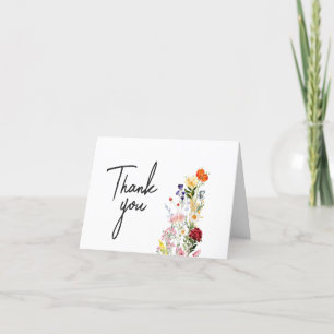 Wildflower Spring Baby in Bloom Baby Shower Letterpress Thank You Card