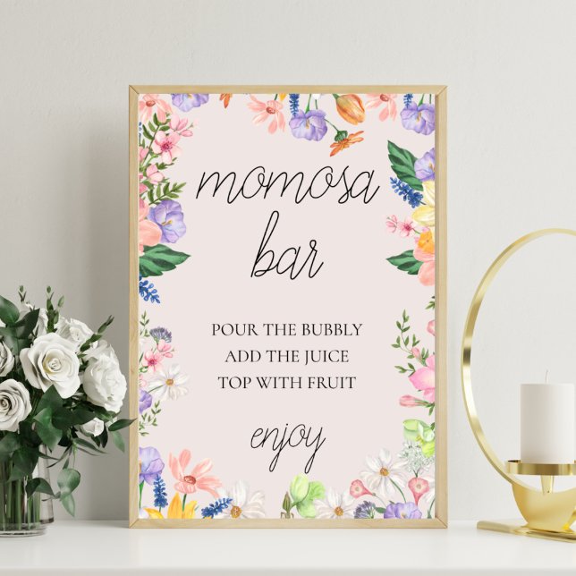 Wildflower Spring Baby shower Momosa Bar Sign (Creator Uploaded)