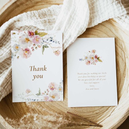 Wildflower Spring Birthday Thank you Card