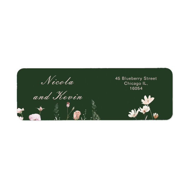 Wildflower Spring Blush Pink Floral Wedding Label (Front)