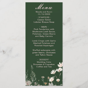 Wildflower Spring Blush Pink Floral Wedding Menu