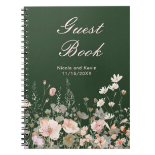 Wildflower Spring Blush Pink Floral Wedding Notebook