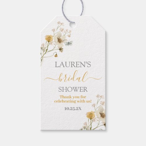 Wildflower Spring Bridal Shower Girl Gift Tag