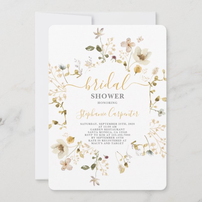 Wildflower Spring Bridal Shower Invitation (Front)