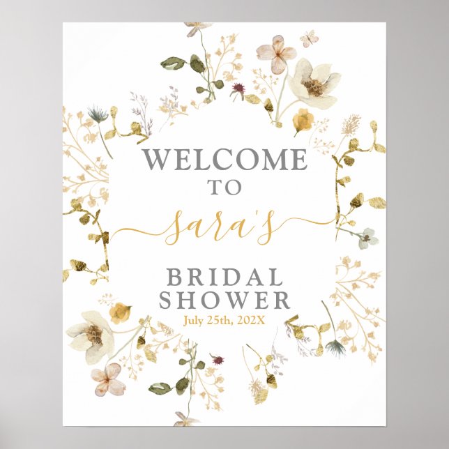 Wildflower Spring Bridal Shower Welcome sign (Front)