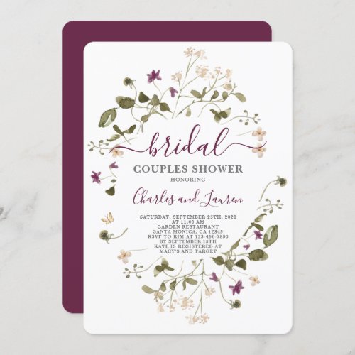 Wildflower Spring Couples bridal shower Invitation