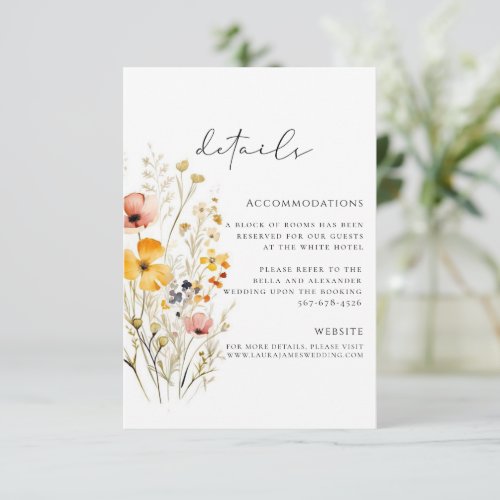wildflower Spring Elegant minimal Enclosure Card