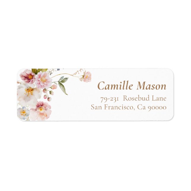 Wildflower Spring Envelope Return Address Label (Front)