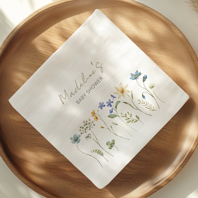 Wildflower Spring Floral Baby Shower Napkins (Creator Uploaded)