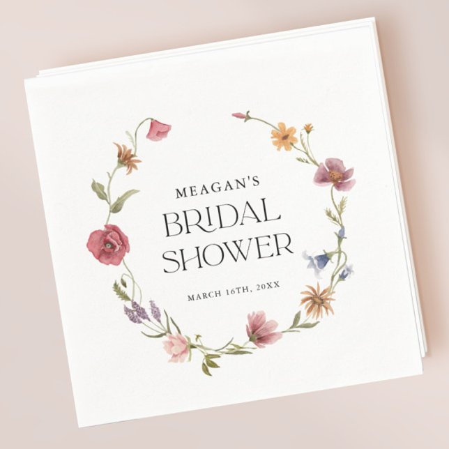 Wildflower Spring Floral Bridal Shower  Napkins (Creator Uploaded)