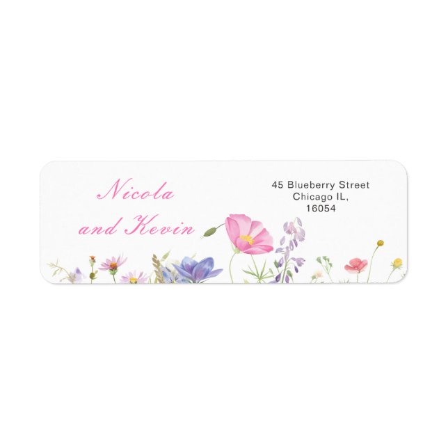 Wildflower Spring Floral Coaster Label (Front)