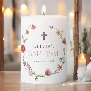 Baptismal candle rustic, rustica, vintage store look, shabby, rustica, baptismal candle, owl, girl, boy, candle, baptism, no foil, wax inscription