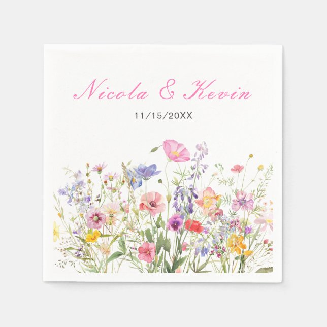 Wildflower Spring Floral Napkins (Front)