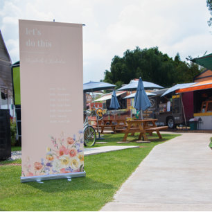 Wildflower Spring Floral Wedding Welcome Retractable Banner