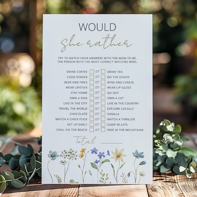 Wildflower Spring Floral Would She rather game (Creator Uploaded)