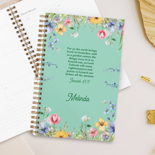 Wildflower Spring Garden Bible Verse Personalized Planner (Creator Uploaded)