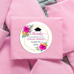 Wildflower Spring Graduation Thanks Classic Round Sticker
