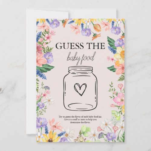 Wildflower Spring Guess the Baby Food Game Card