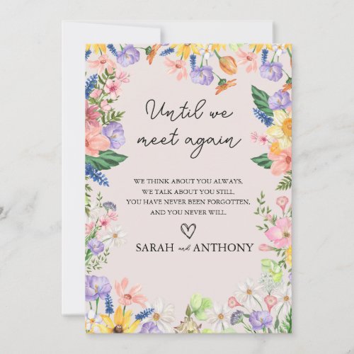 Wildflower Spring In Loving Memory Wedding Sign Invitation