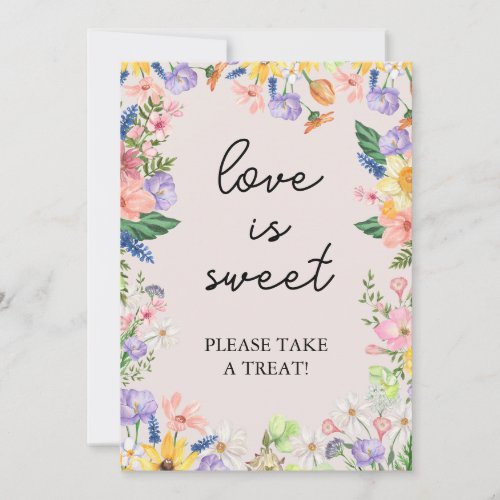 Wildflower Spring Love is Sweet Sign Card