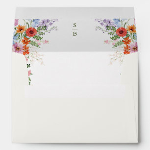 Wildflower Spring Meadow Garden Floral Wedding Envelope