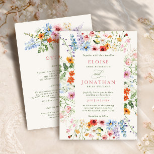 Wildflower Spring Meadow Garden Floral Wedding     Invitation