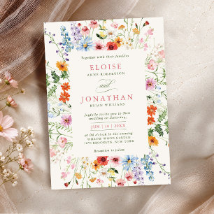 Wildflower Spring Meadow Garden Floral Wedding     Invitation