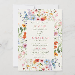 Wildflower Spring Meadow Garden Floral Wedding Invitation