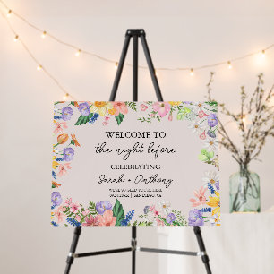 Wildflower Spring Rehearsal Dinner Welcome Sign