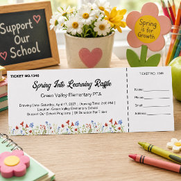 Wildflower Spring School PTA Fundraiser Event Raffle Tickets