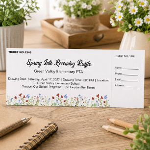 Wildflower Spring School PTA Fundraiser Event Raffle Tickets