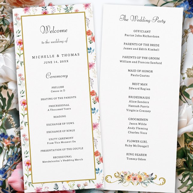 Wildflower Spring Summer Wedding Program (Creator Uploaded)