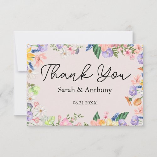 Wildflower Spring Thank You Card