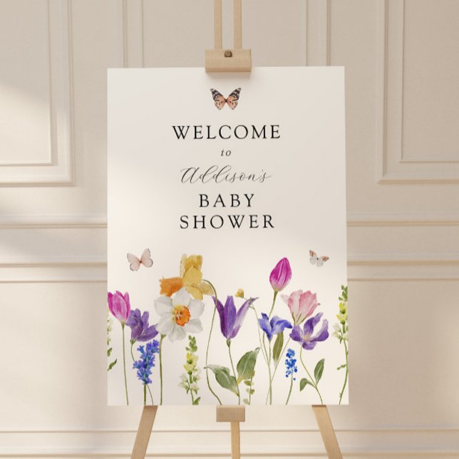Wildflower Spring Time Baby Shower Welcome Sign (Creator Uploaded)