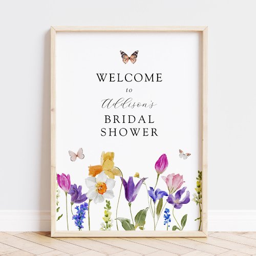 Wildflower Spring Time Bridal Shower Welcome Sign