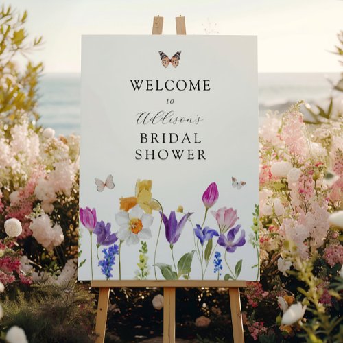 Wildflower Spring Time Bridal Shower Welcome Sign