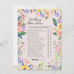 Wildflower Spring Wedding Shoe Game Card