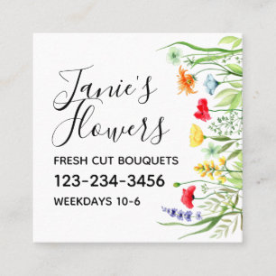 Wildflower Square Square Business Card